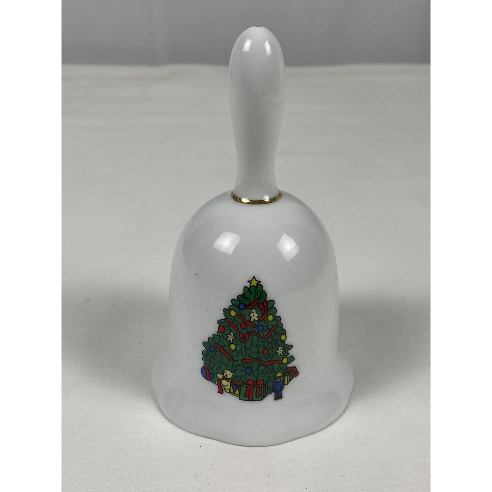 Christmas Tree Decor Porcelain Hand Bell Holiday Seasonal Decor Ornament